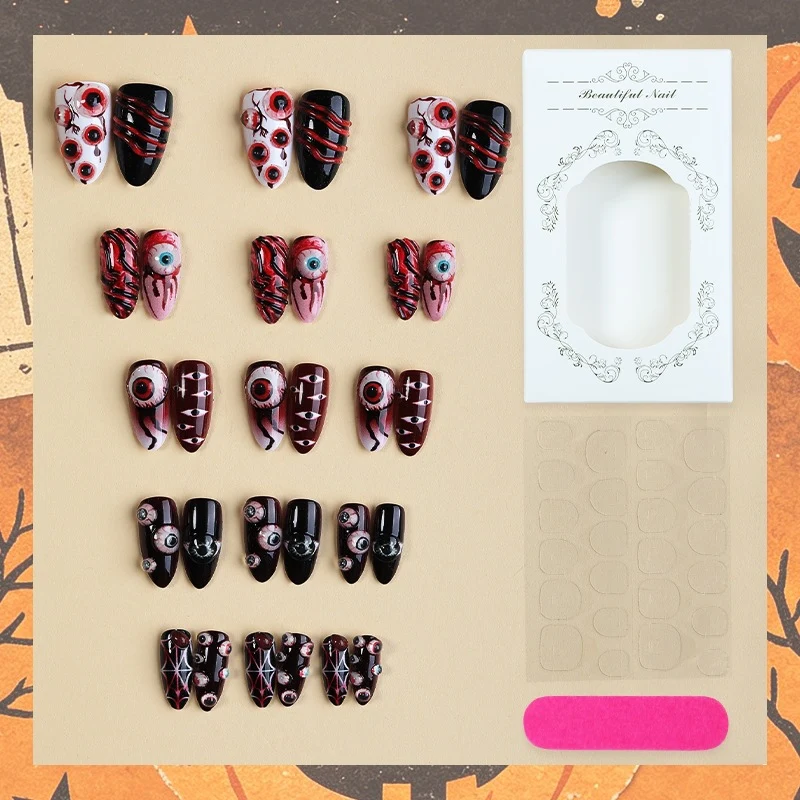 Kreatives Pastell Nagelset mit Gruselmotiven Karnz