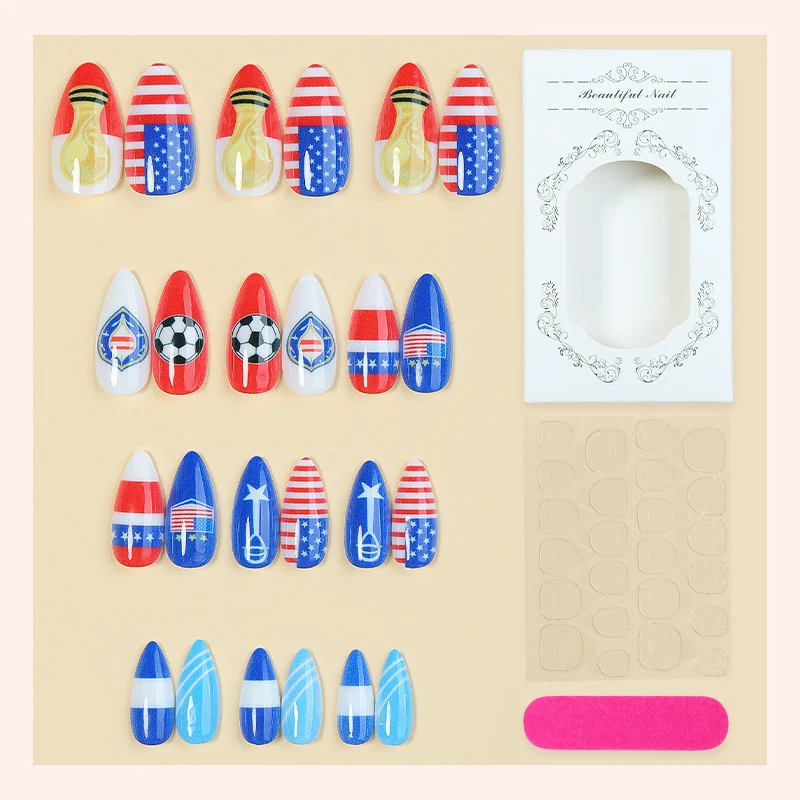 Kreatives Kunstnagelset mit sportlichen und festlichen Motiven Karnz