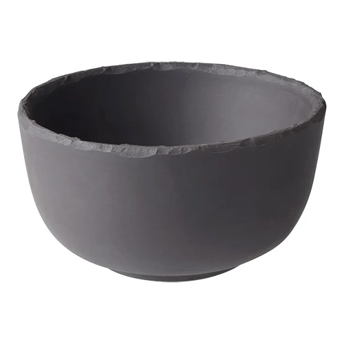 Okrogla servirna posodica iz črnega porcelana z videzom skrilavca | Revol | Ø10 x V6 cm | 0.260 L
