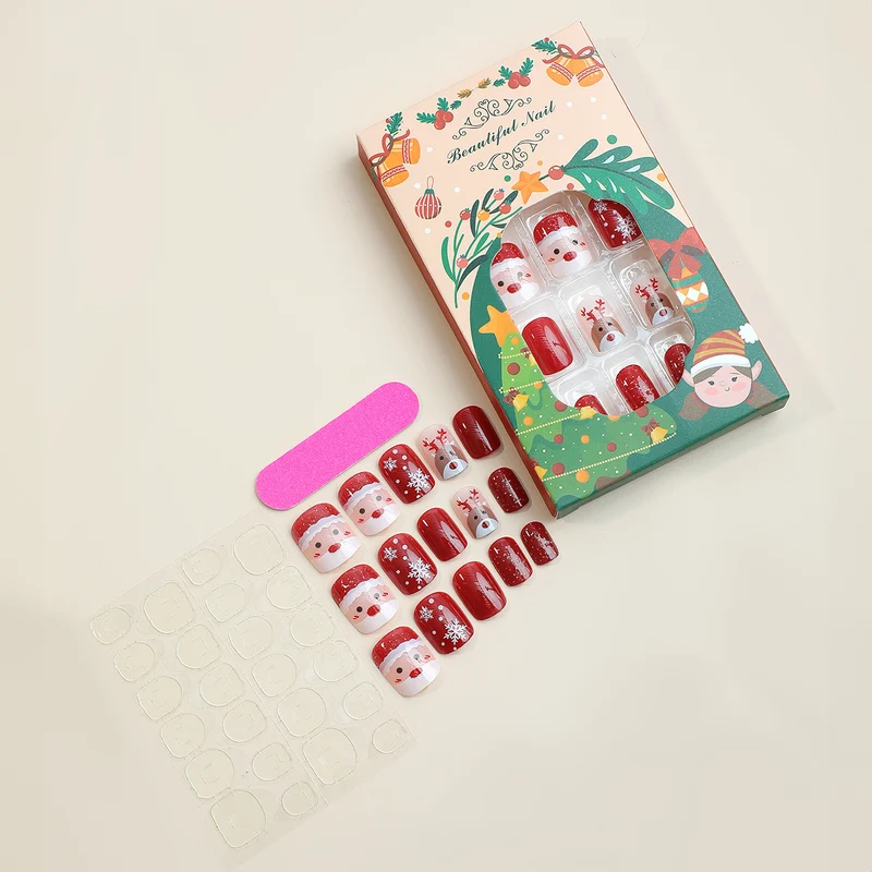 Festliches Kunstnagelset mit Weihnachtsmotiven Karnz