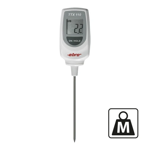 Kalibriran digitalni vbodni termometer | Ebro | Fiksna sonda iz nerjavnega jekla | -50 do 350 °C