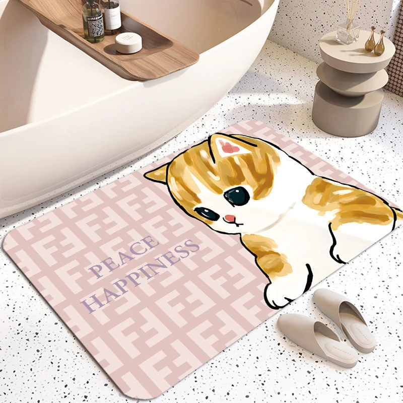 Niedlicher katzenmotivierter Plüsch-Badematten