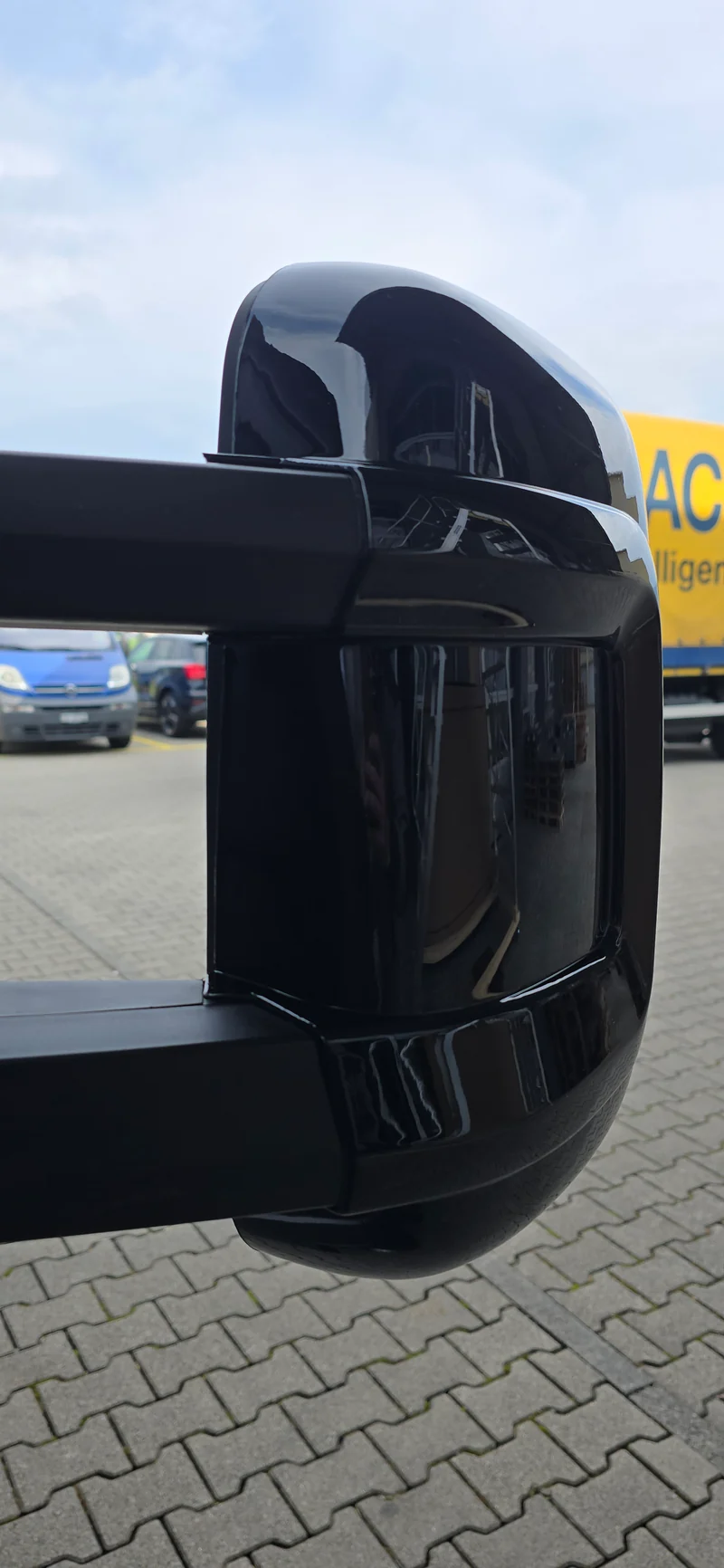 Spiegelkappe / Spiegelcover / Spiegelprotektoren Set Hochglanz, schwarz, lange Version