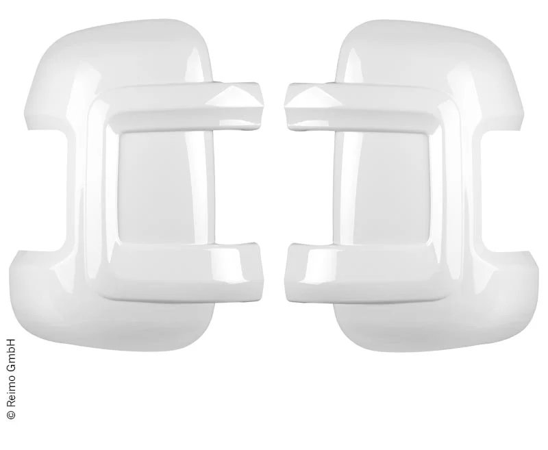Spiegelkappe / Spiegelcover / Spiegelprotektoren-Set, weiss, lange Version