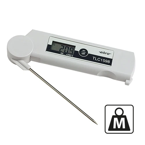Kalibriran zložljiv digitalni vbodni termometer | Ebro | -50 do 200°C | 10.5 cm sonda