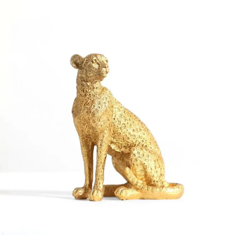 Dekorative goldene Leoparden-Skulptur