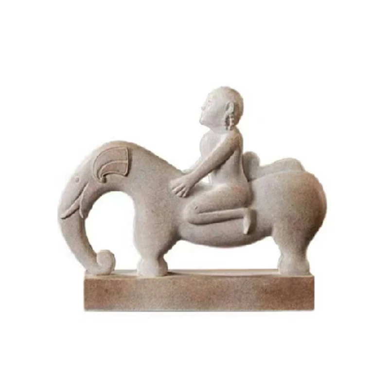 Dekorative Elefantenskulptur mit Kind