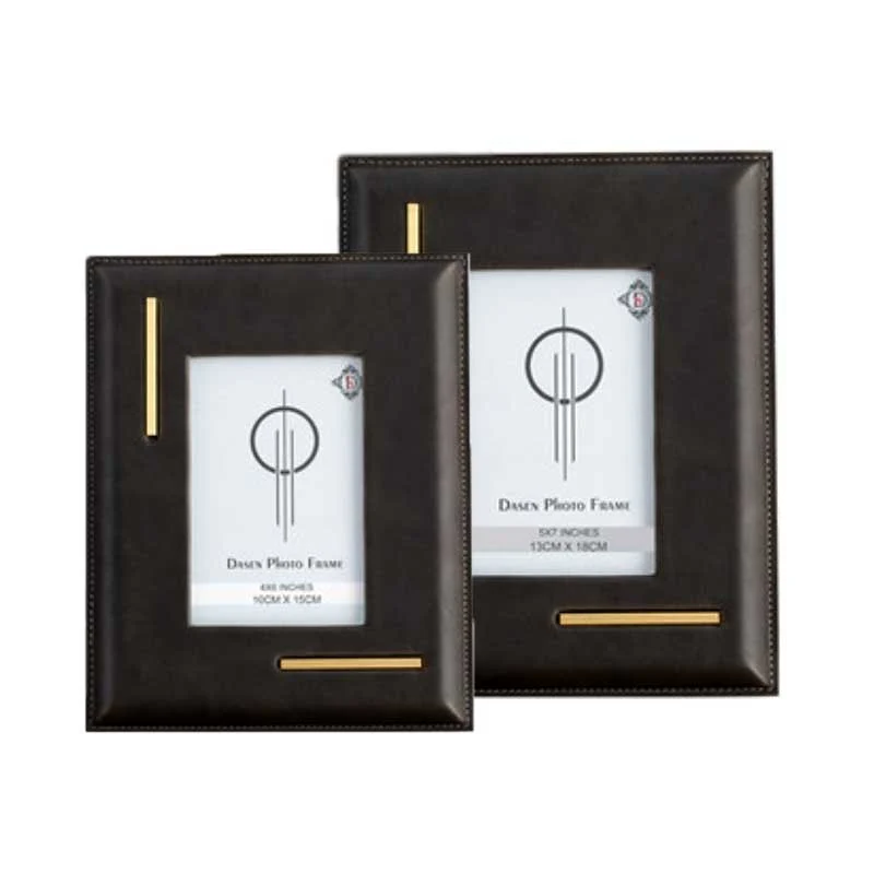 Elegante Leder-Fotorahmen-Set