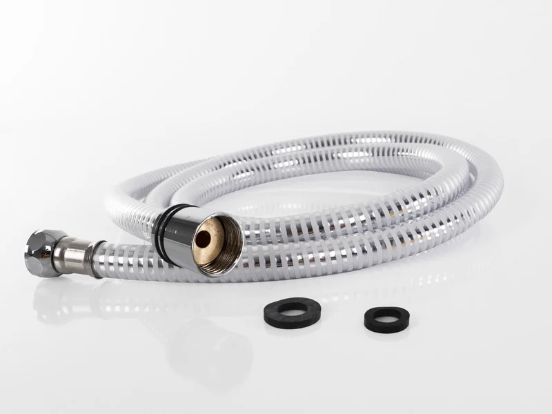 Duschschlauch weiss mit Metalleffekt – 1,5 m