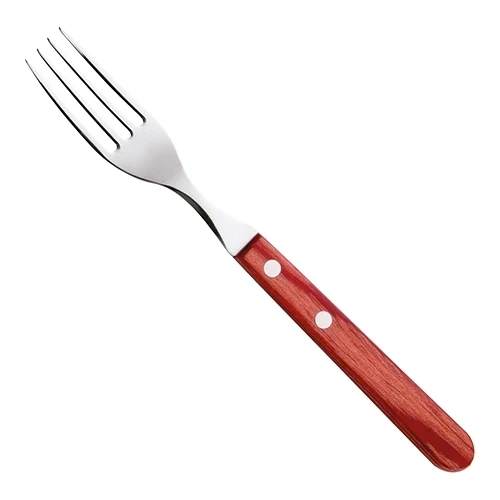Vilice za steak | Tramontina | Nerjavno jeklo z lesenim ročajem | Primerno za pomivanje v pomivalnem stroju | 21 cm