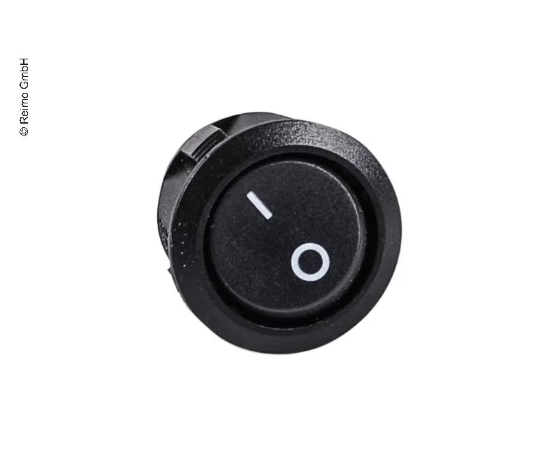 Ein- und Ausschalter 12 V rund Ø 20 mm – Schwarz