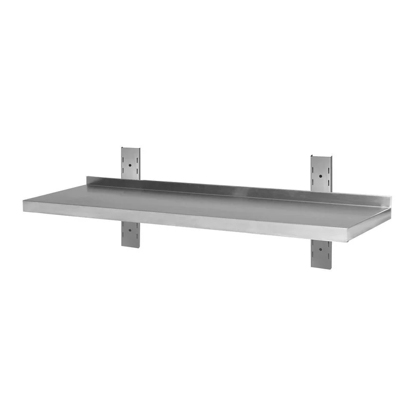 Skyrainbow Wandbord CNS 1 Ebene 1000x300x Höhe Schiene 350 Bord mit Aufkantung 30mm 2 Schienen Höhe 350mm