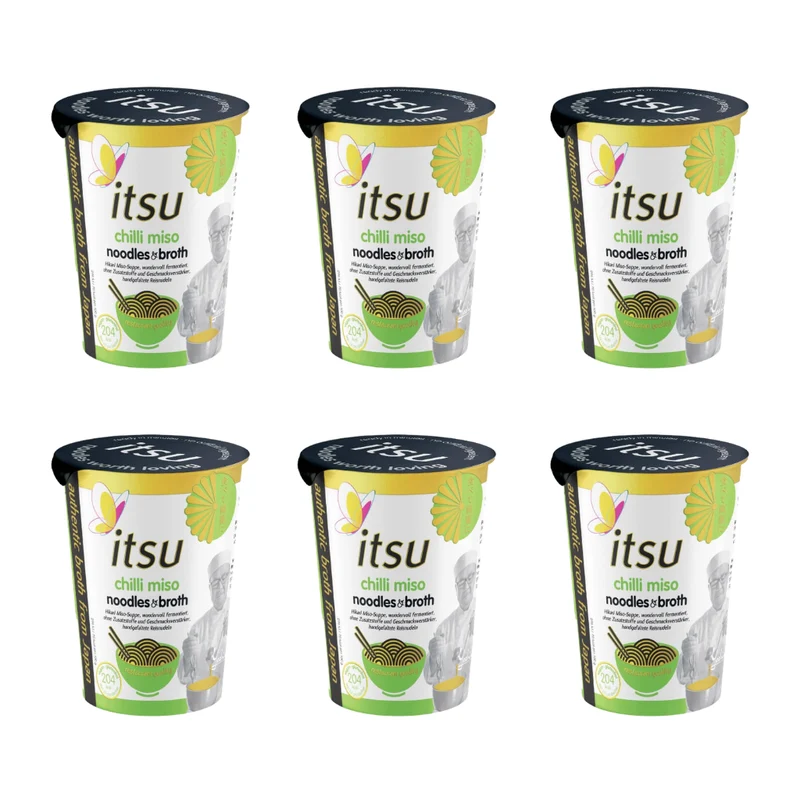 6x65g itsu Instant Noodle Cup Chilli-Miso