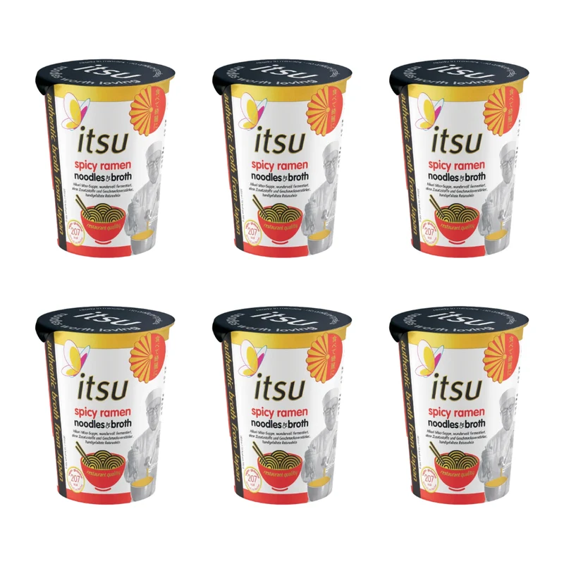 6x64g itsu Instant Noodle Cup Spicy Ramen