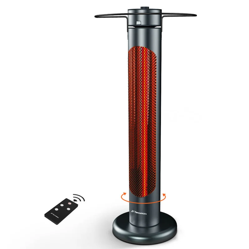 Electric Outdoor/Indoor Patio Heater - 1500W 8 Heating Levels & Timer