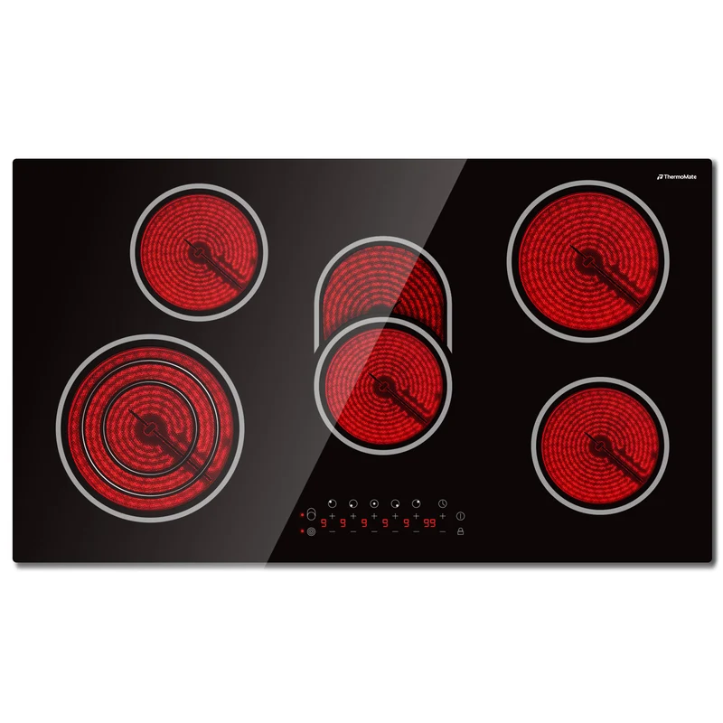 36 Inch Built-in Sensor Touch Ceramic Electric Cooktop w/ ５ Burners