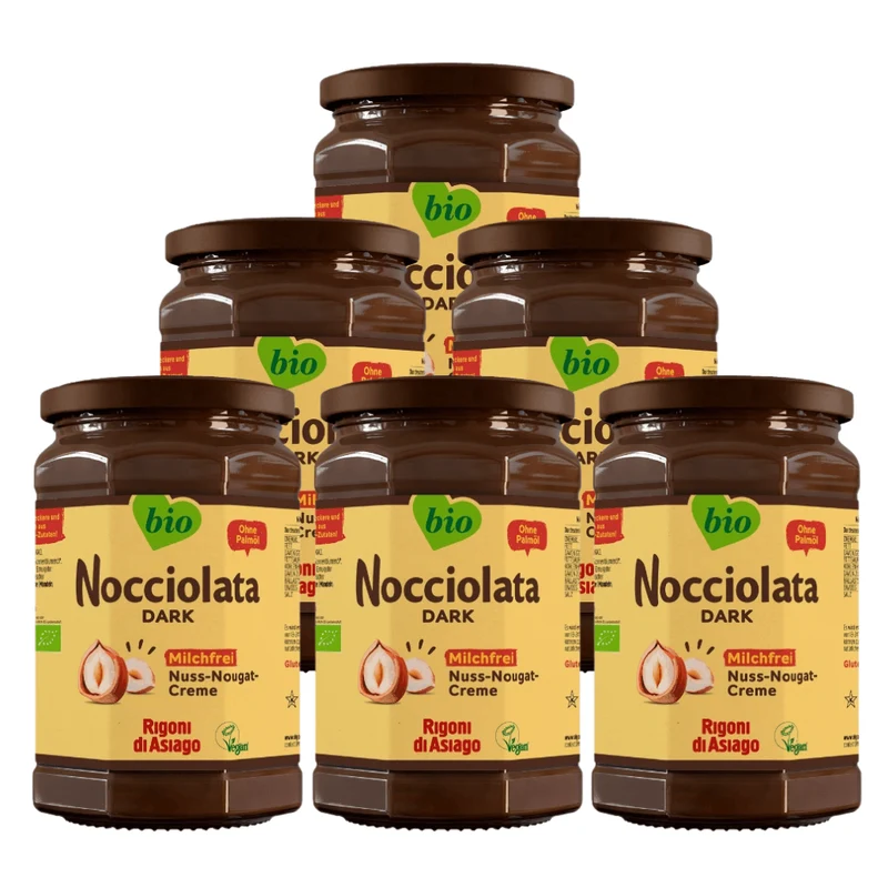 6x650g Rigoni di Asiago Nocciolata Dark Bio Milchfreie Schoko Creme
