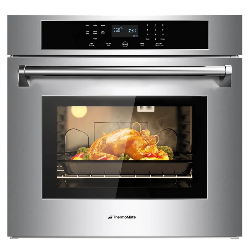 30" Built-in Silver Electric Wall Oven - 8 Cooking Functions