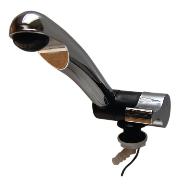 Wasserhahn Style 2005 – Chrom/Schwarz, dreh- und schwenkbarer Auslauf 190 mm