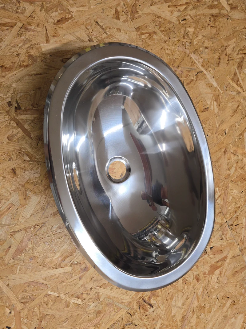 Waschbecken / Lavabo / Spülbecken / Spüle / Brünneli - oval Edelstahl 432 mm