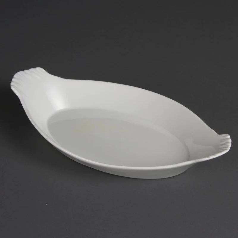 Komplet 6 ovalnih posod za gratiniranje | Olympia Whiteware | 32x17,7cm
