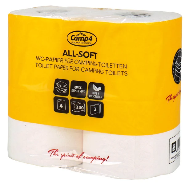 WC-Papier, Toilettenpapier, 2-lagig, 4 Rollen