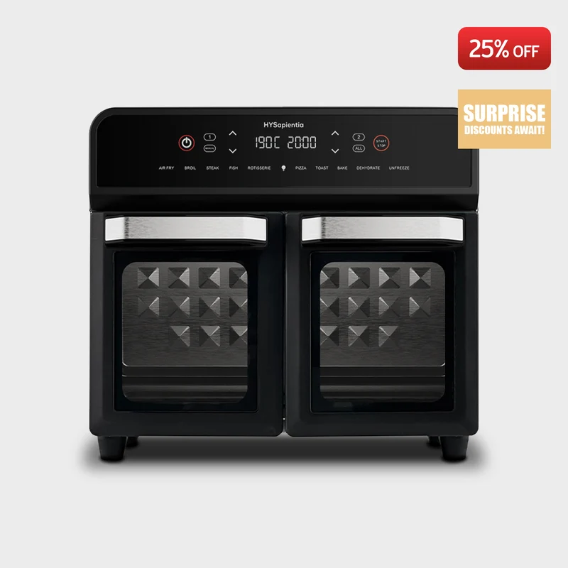 HYSapientia 22L Digital Dual Zone Air Fryer Oven With Rotisserie
