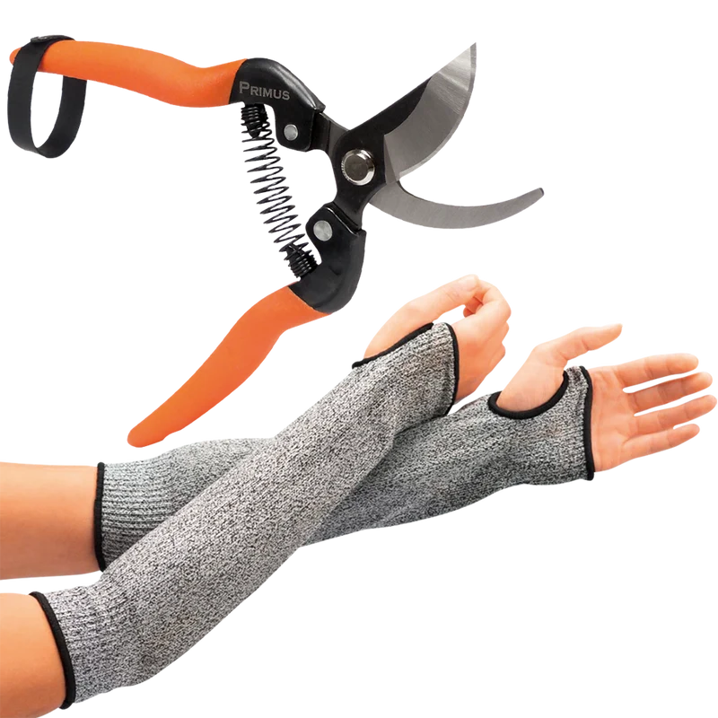 Schnittschutz-Armlinge & Schere (Set)
