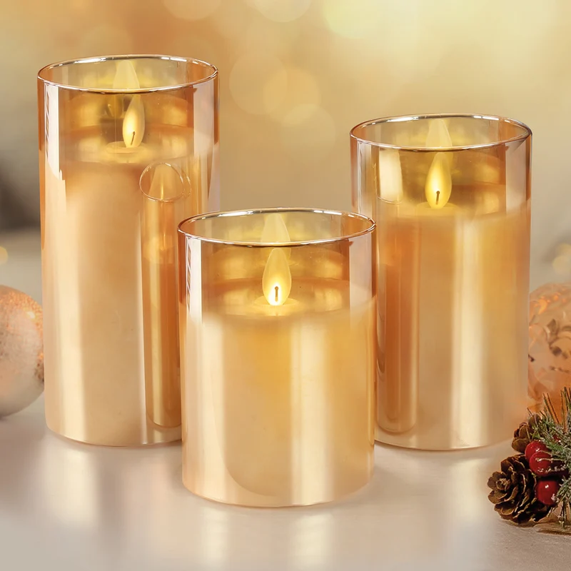 LED-Glaskerzen (3er-Set)