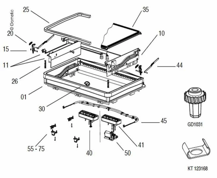 Getriebe Elektroantrieb - Dometic Ersatzteil Nr. 4460000249 - für Midi-Heki