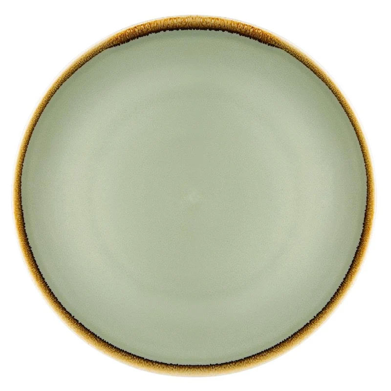 Okrogli coupe krožniki Moss Green 28cm Set 4 | Olympia Kiln Porcelain