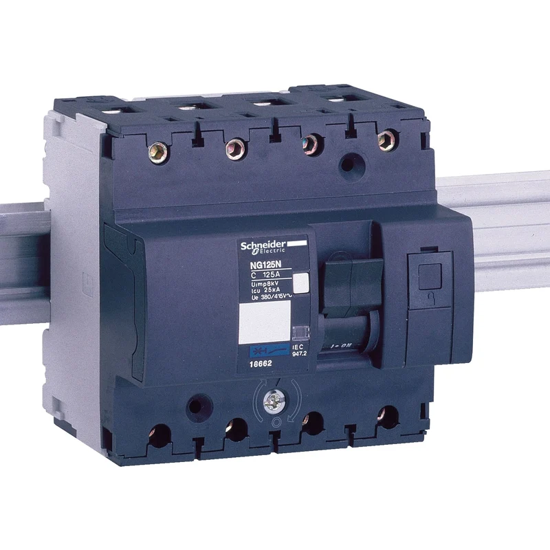 Schneider 18655 Acti9 NG125N 4P 50A C-Curve MCB 25kA