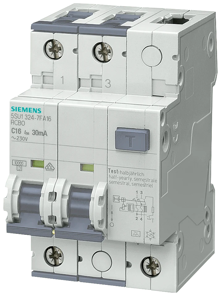 Siemens 5SU1324-7FA06 SENTRON RCBO 2P Type A C 6A 30mA 10kA