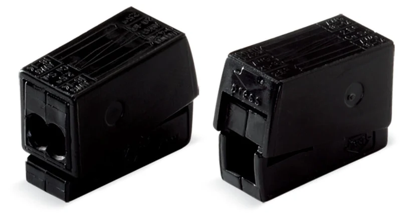 WAGO 224-114 2-Conductor Lighting Connector 24 A 2.5 mm² Black 100-Pack