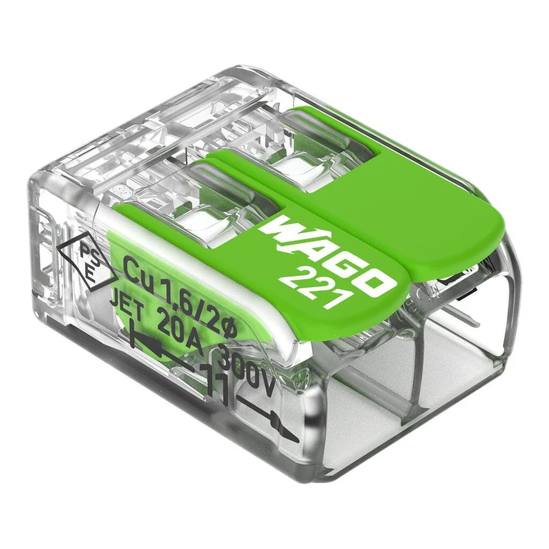 WAGO 221-422 Splicing Connector with Levers 2-Conductor 4mm² Pack of 100