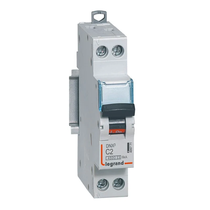 Legrand 406771 DNX3 4500 MCB 1P+N C2A 230V 4.5kA 1 Module