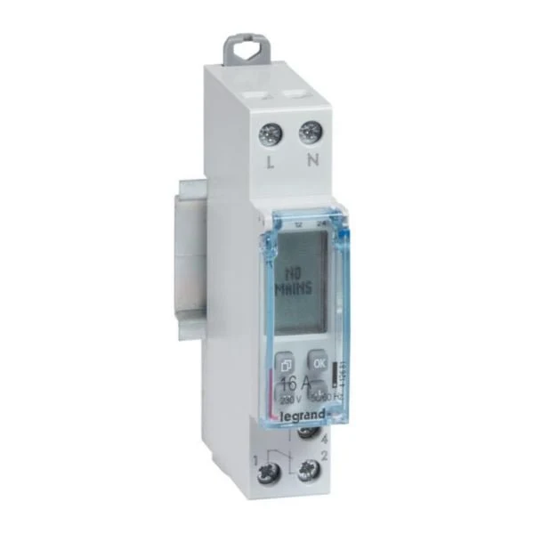 Legrand 412681 Time Switch Digital Alpha3 1-Module 16A Changeover