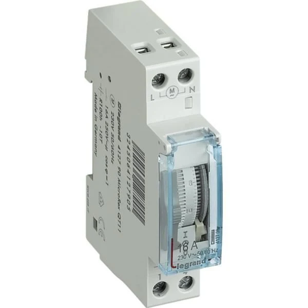 Legrand 412790 Programmable Time Switch Vertical Dial Daily 100h Reserve