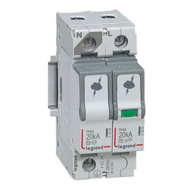 Legrand 412224 SPD T2 Imax 20 kA/pole 1P+N Neutral Left