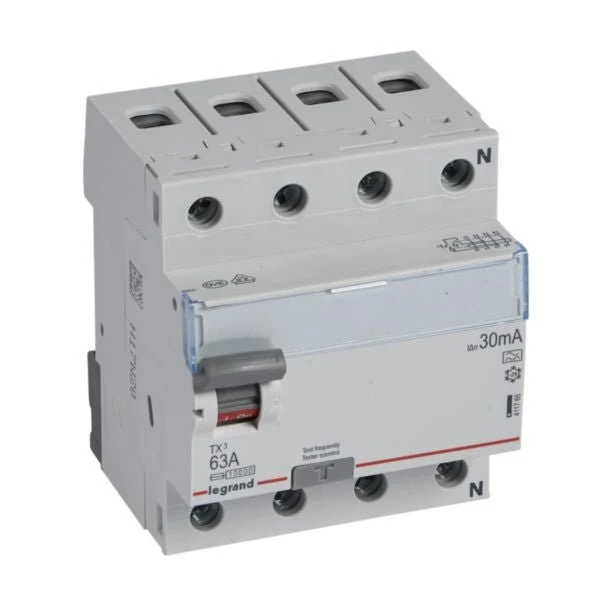 Legrand 411766 RCCB TX³ 4P 63A 30mA Type A DIN Rail