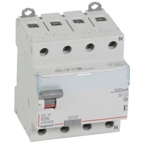 Legrand 411746 DX3 RCCB 4P 63A 30mA Type AC 230/400V