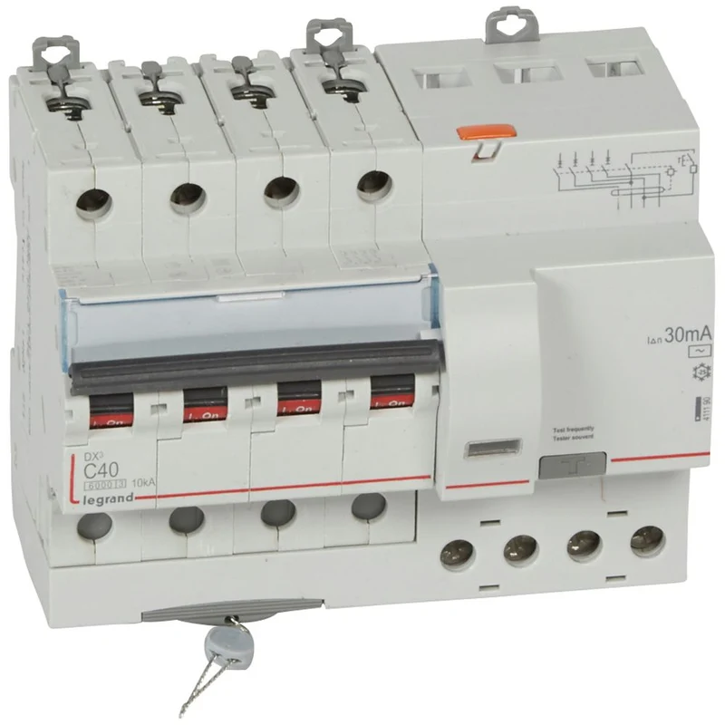 Legrand 411190 DX3 RCBO 4P C40A 30mA Type AC