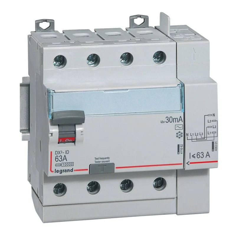 Legrand 411653 DX3 RCCB 4P 63A 30mA Type AC 230/400V