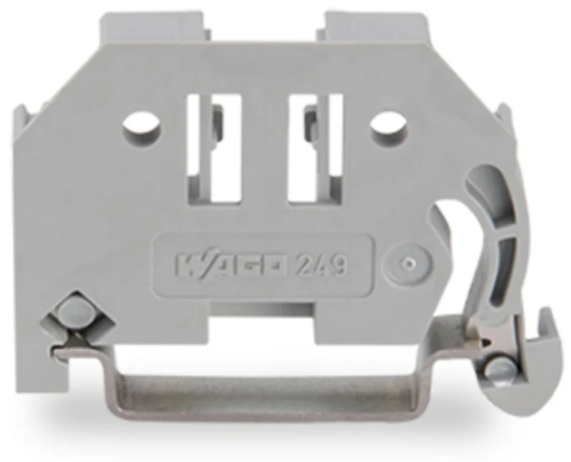 WAGO 249-116 Screwless End Stop 6 mm Wide for DIN-35 Rail Gray Pack of 100