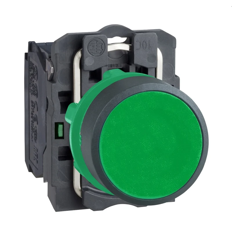 Schneider XB5AA31 Harmony XB5 Green Flush Push-Button 22mm 1NO