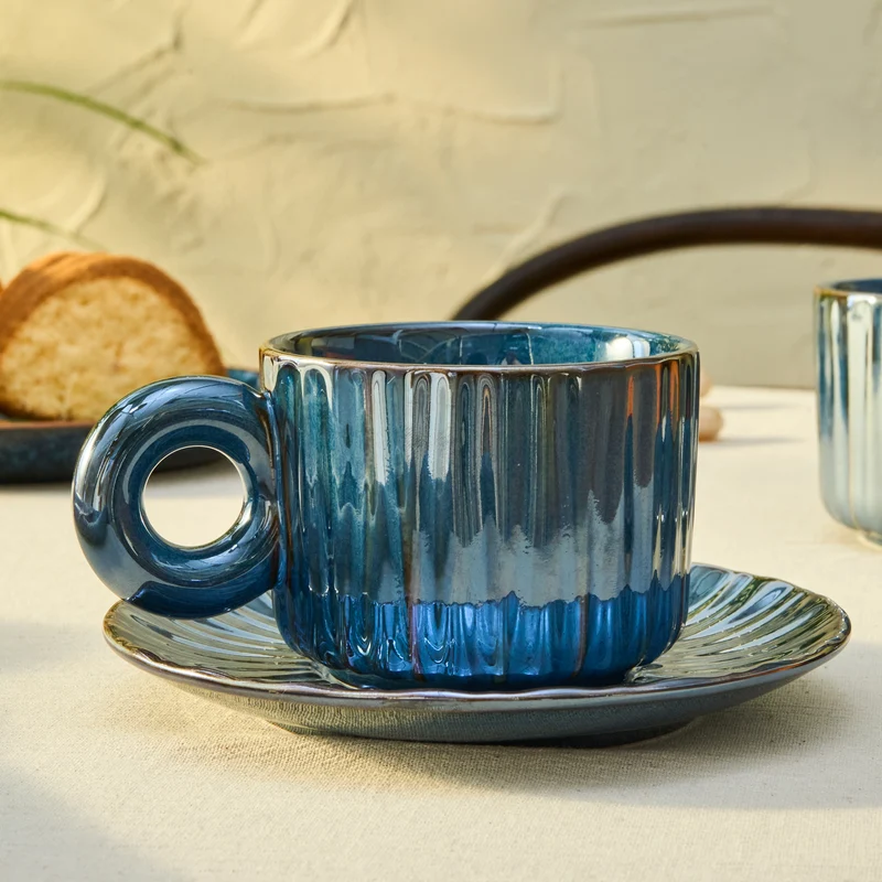 Karaca Arthur Marineblaue Teetasse für 2 Personen, 260 ml