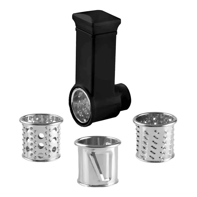 ERATEC Raspel- & Reibe-Set 3-teilig Edelstahl – Aufsatz für Küchenmaschine KF-967