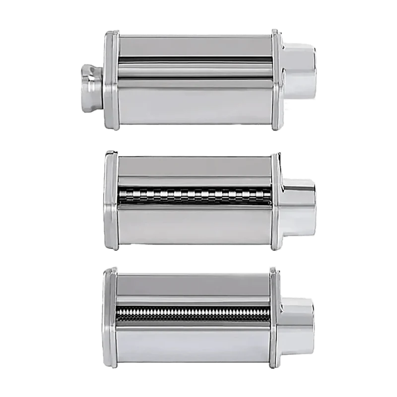 ERATEC Nudelwalzen-Set Edelstahl 3-teilig – Pasta-Aufsatz für Küchenmaschine KF-967