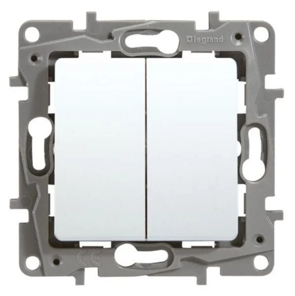 Legrand 664702 Niloé Double 2-Way Switch 10A White