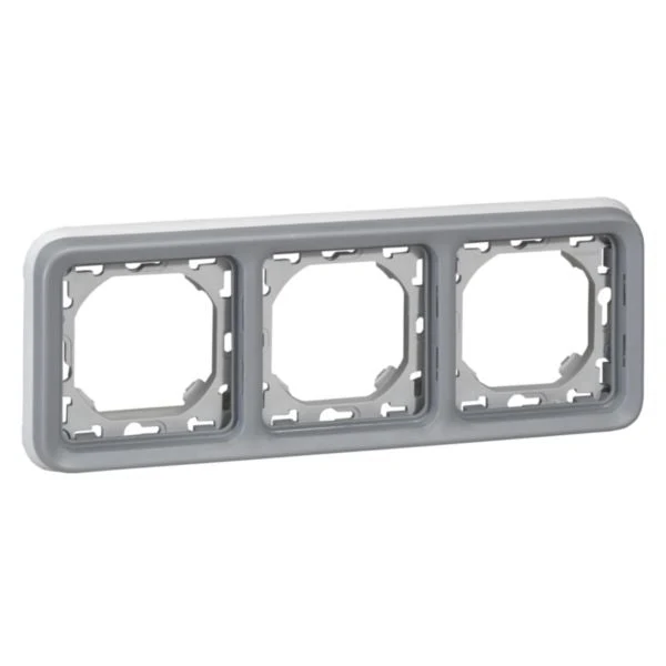 Legrand 069687 Plexo 3-Gang Flush Mounting Frame IP55 Grey